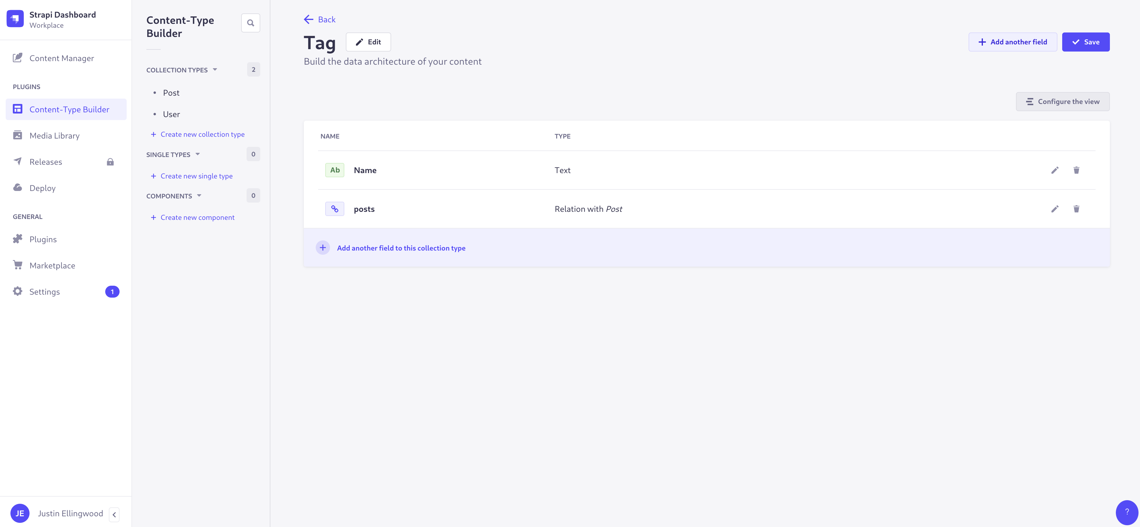 Save tag type